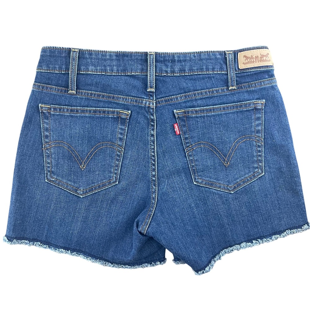 Levis Denim Shorts Womens 6 Blue Frayed Hem Cutoff Festival Summer Essential‎